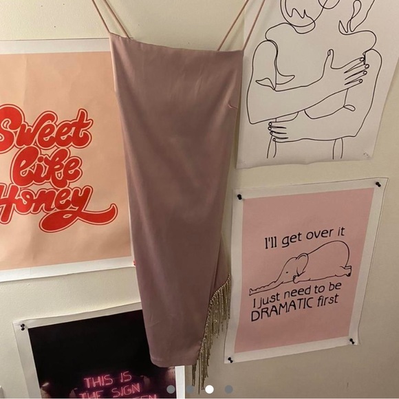 NWT M bouquet: "tic toc" purple silk mini dress - Picture 3 of 4